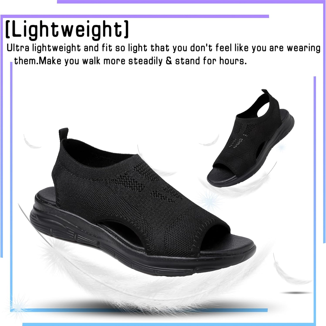 Women's daily wear comfort sandals, orthopedic design with foot arch support.