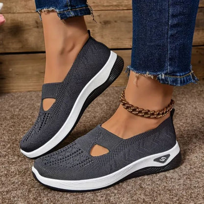 Premium women's comfort footwear. Orthopedic walking sneakers, ergonomic design for active support.