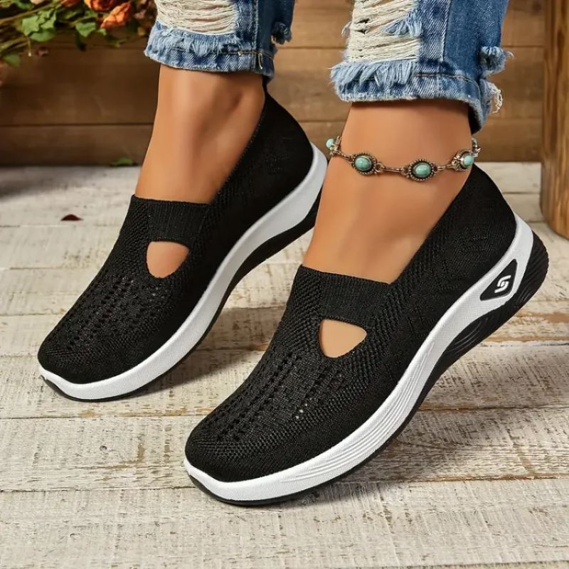 Stylish women's comfort footwear. Orthopedic walking shoes with ergonomic design & wide fit for support.