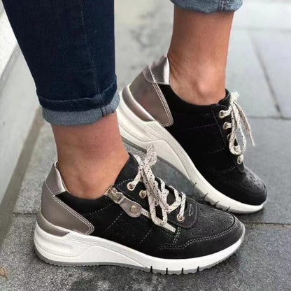 Comfortable women's orthopedic walking shoes with strong arch support and heel cushioning for pain relief.