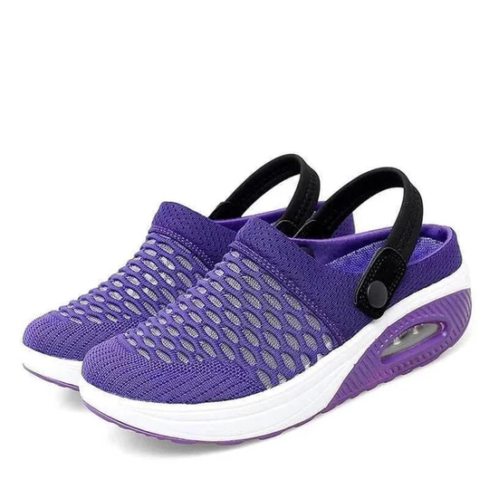 Stylish women's walking footwear featuring orthopedic design & air cushion technology for ultimate comfort.
