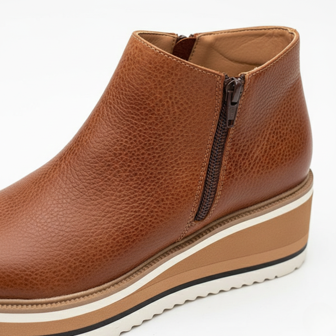 Comfortable women's orthopedic wedge ankle boots for all-day support. Stylish platform design, perfect for fall fashion.