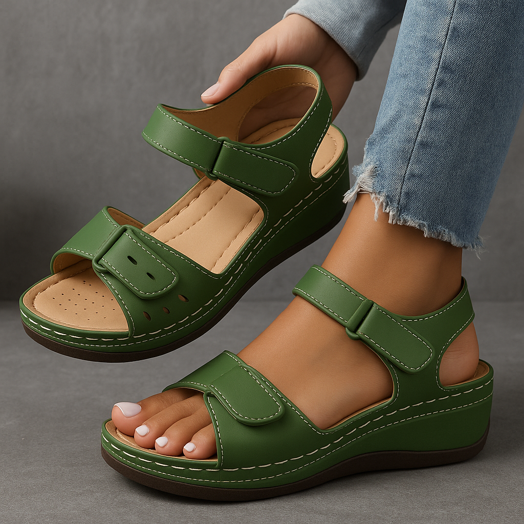 Women's orthopedic wedge heel sandals for ultimate comfort, arch support, and stylish everyday wear.