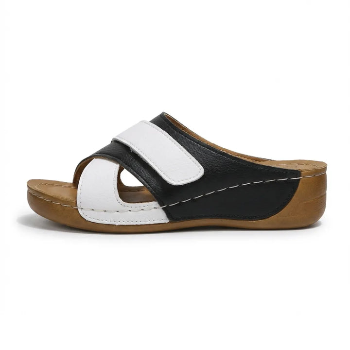 Women's orthopedic wedge sandals for comfortable summer walking with arch support.