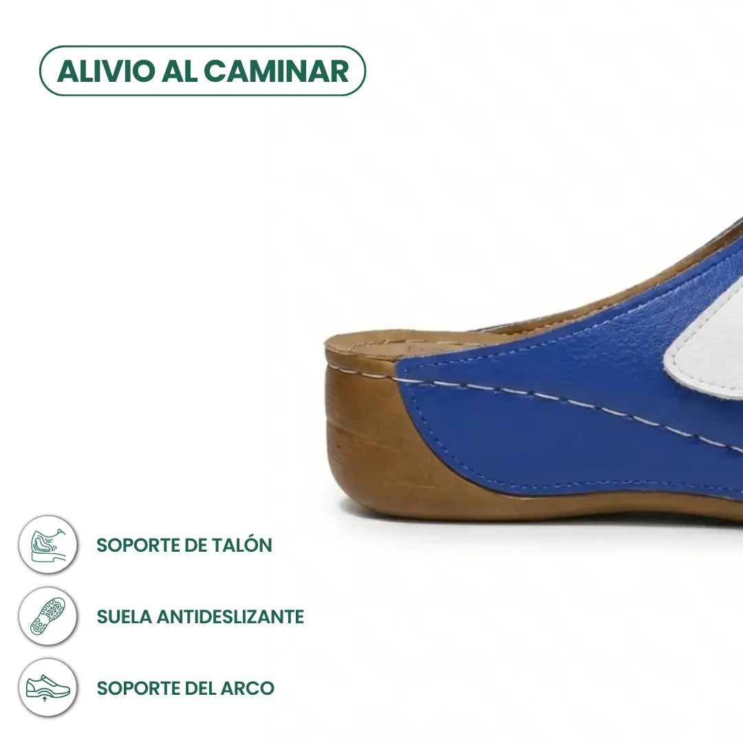 Practical orthopedic summer sandals, wedge design, for healthy foot support.