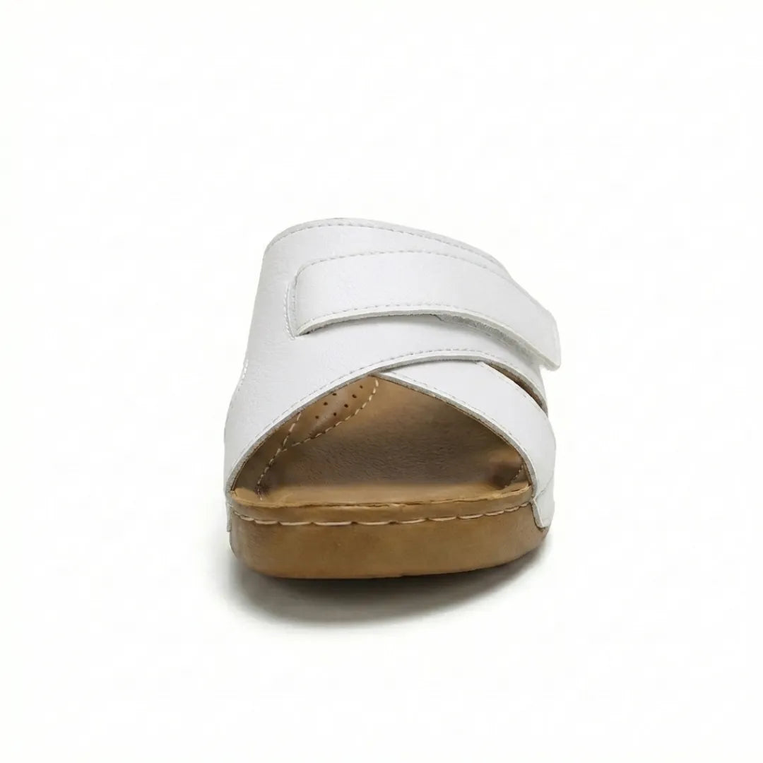 Women's orthopedic comfort sandals, wedge style, promoting healthy posture.