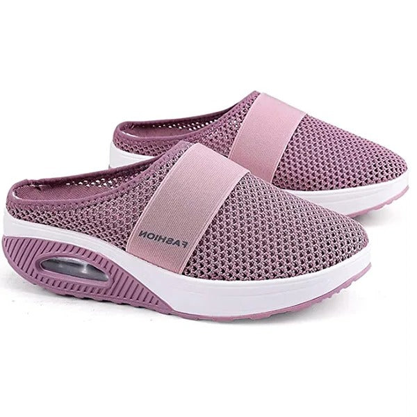 Non-slip women's orthopedic wedge sandals with foot support for secure, comfortable walking.