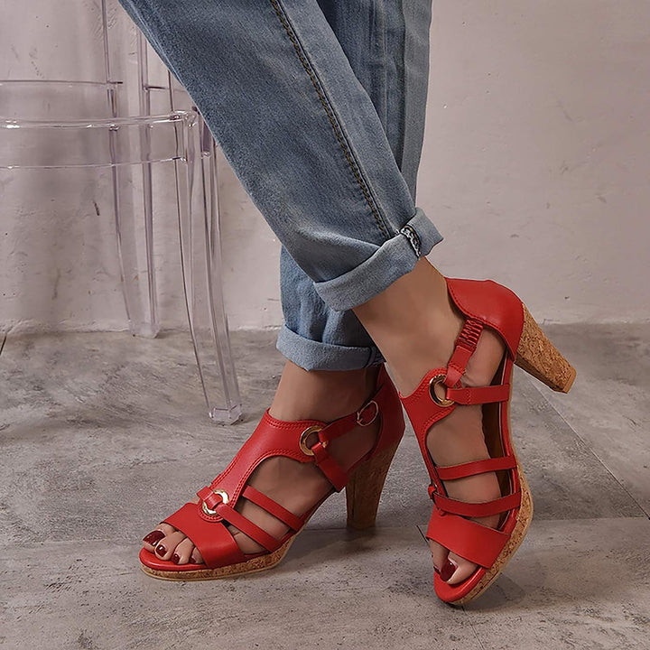 Women's casual open-toe wedge sandals, offering orthopedic arch support for all-day comfort.