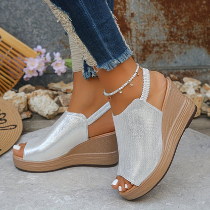Stylish women's orthopedic open-toe wedge sandals for everyday comfort & essential arch support.
