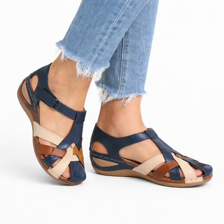 Elegant women's fashion wedge sandals, designed with orthopedic support & a cushioned footbed for daily style.