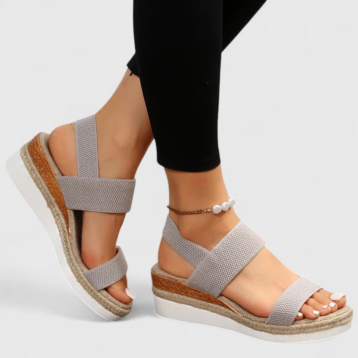 Women's summer orthopedic sandals: open-toe wedge with excellent arch support for comfort.