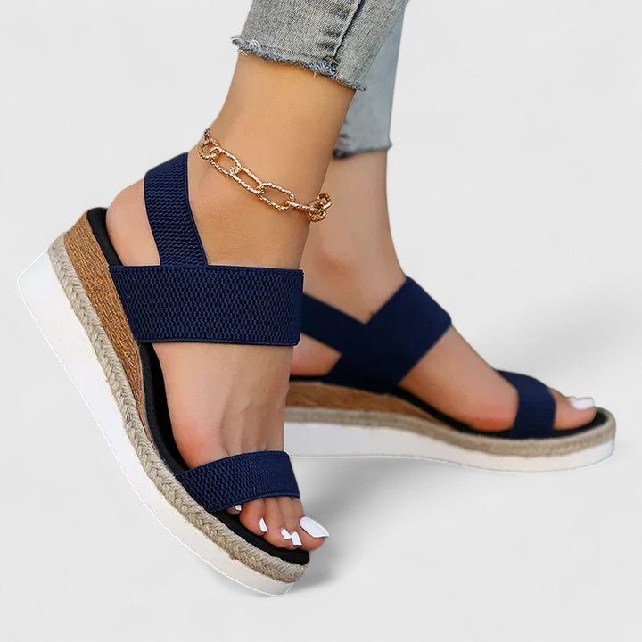 Everyday women's casual wedge sandals. Orthopedic arch support for comfortable, supportive wear.