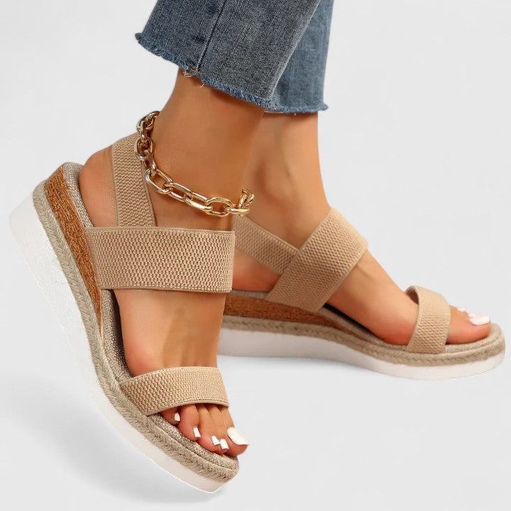 Comfortable women's wedge sandals with arch support, perfect for all-day orthopedic relief.