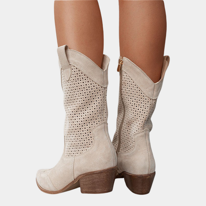 Walk in comfort with these women's orthopedic western cowboy boots. Pull-on design, stacked heel, & all-day support.
