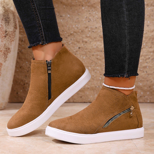 Women's orthopedic zip sneakers with arch support for all-day comfort.