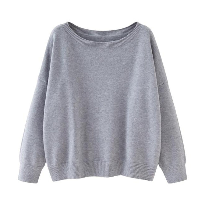 Comfortable women's Ovelin scoop neck sweater. Versatile layering top for everyday casual wear & effortless style.