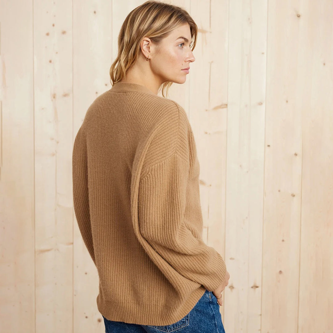 Cozy knit oversized button-up cardigan for women, ideal for everyday comfort & style.