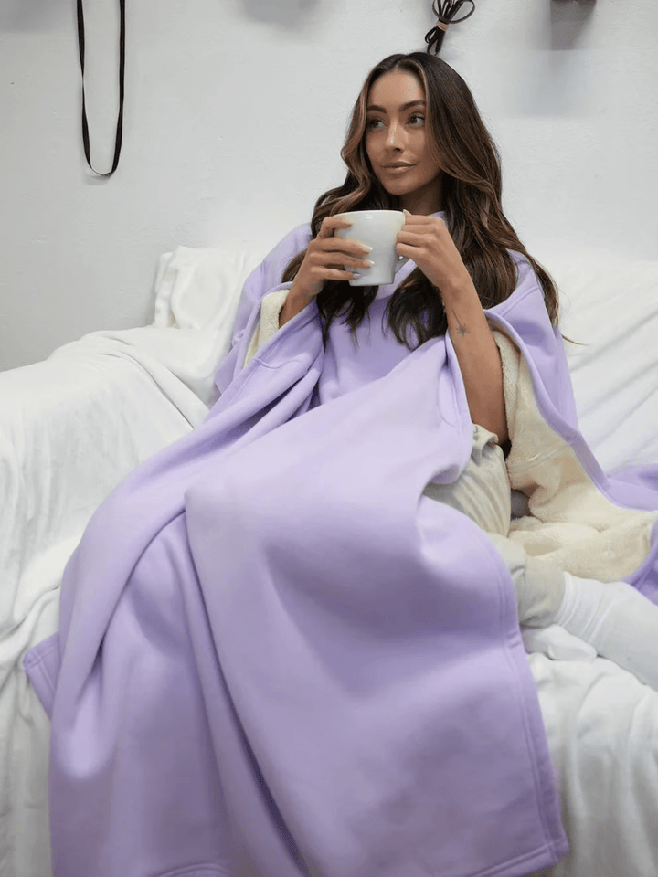 Cozy women's oversized hoodie, perfect for lounge fashion and serene relaxation.