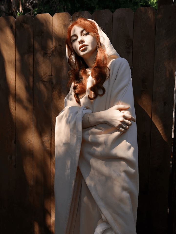 Oversized women's calming hoodie, a versatile top for relaxation & lounge.