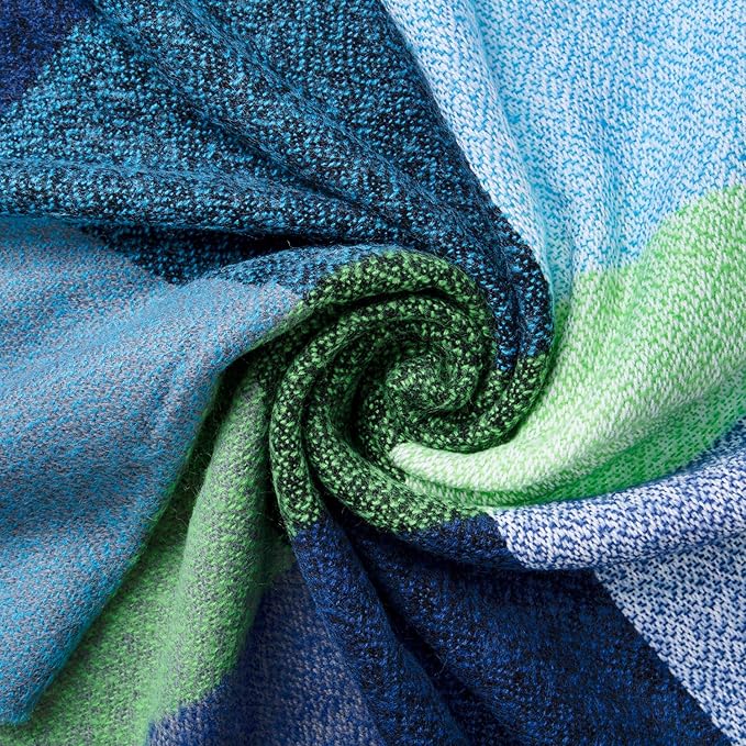 Warm fashion women's oversized plaid scarf, an essential fall winter accessory.
