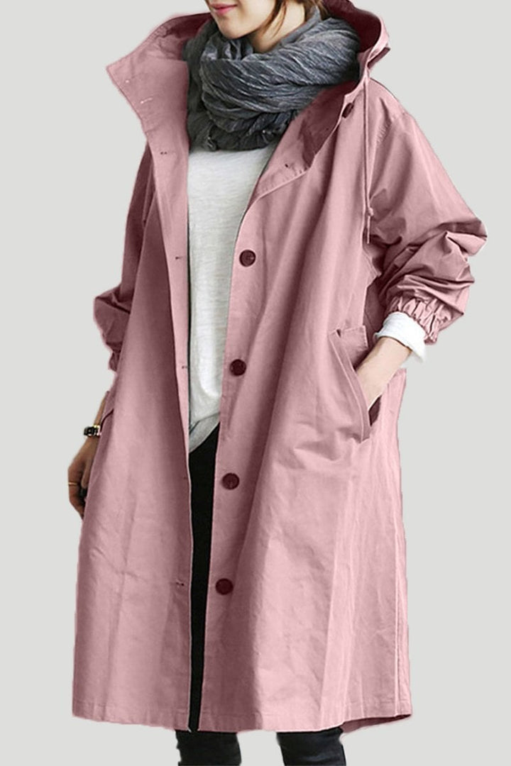 Women's transitional oversized rain trench coat. Water resistant parka, great for layering in spring or fall.
