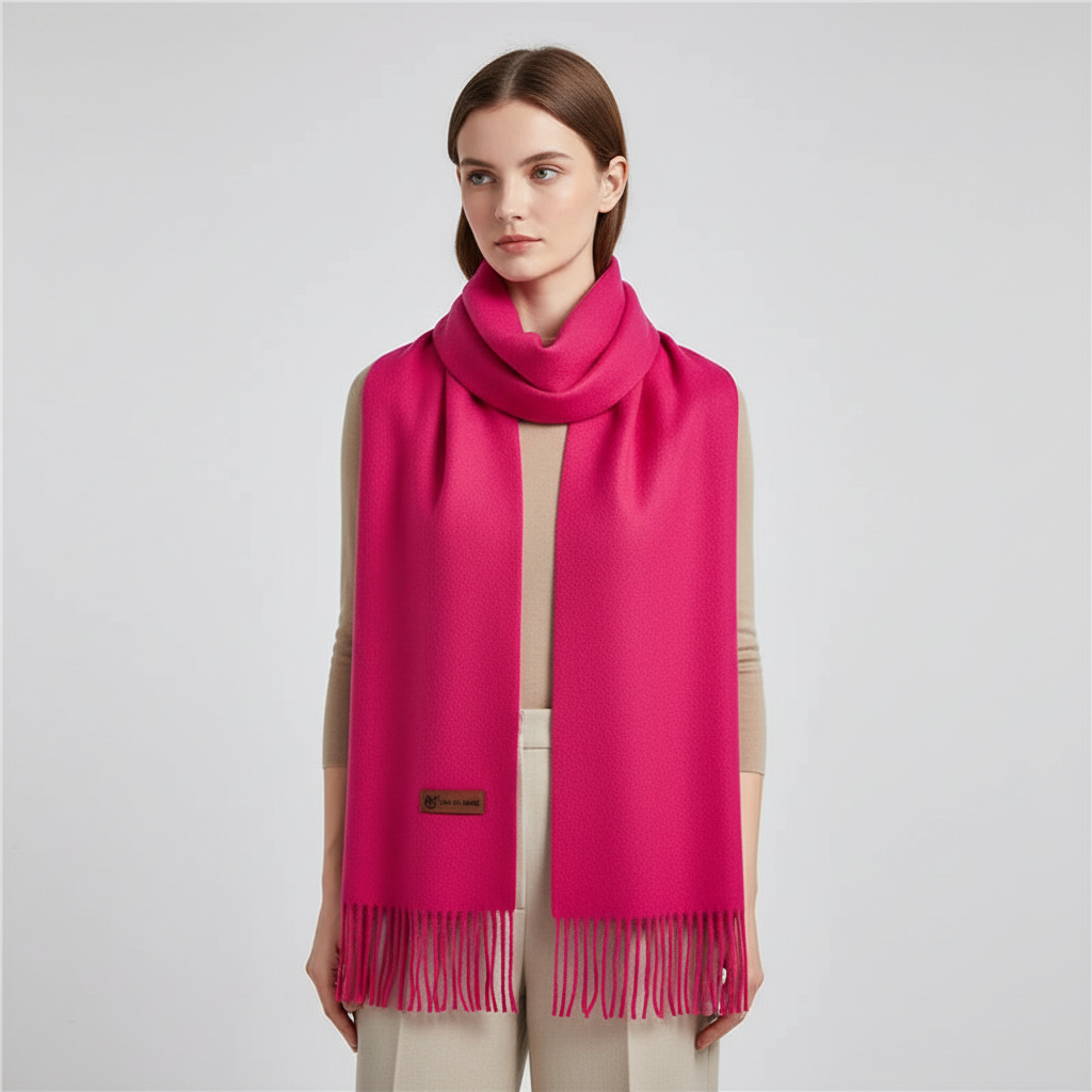 Fall-winter women's oversized scarf, soft & warm, perfect for cozy fashion & elegant cold weather looks.