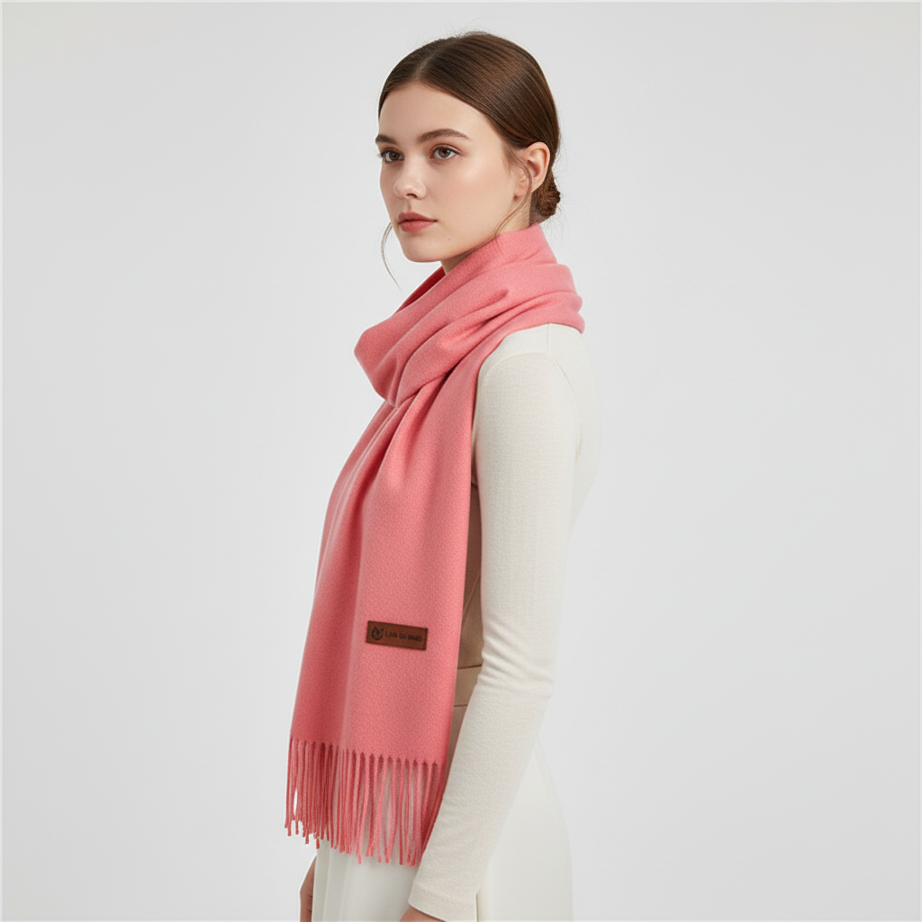 Luxurious oversized women's wrap scarf, soft & warm, ideal for fall-winter cozy fashion & elegant accessorizing.
