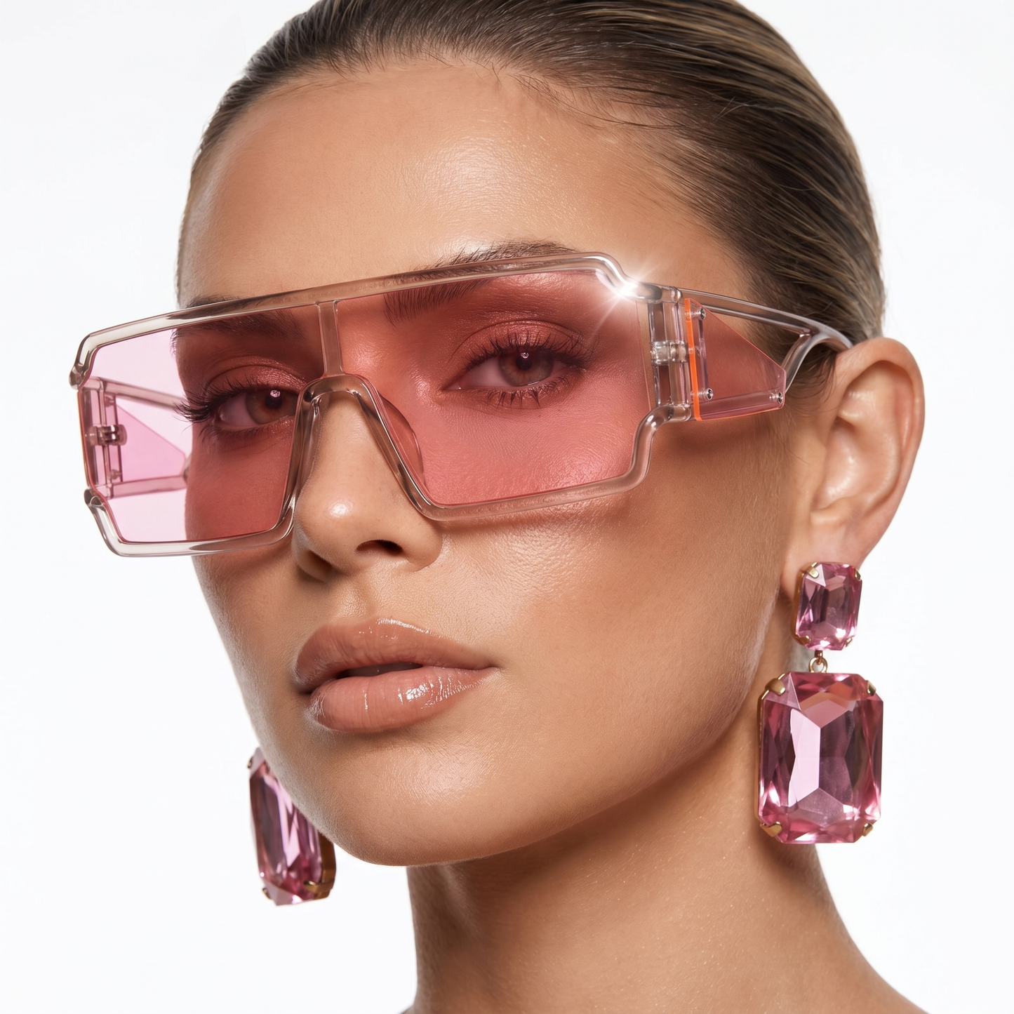 Fashionable women's oversized square sunglasses featuring anti-reflective gradient lenses for luxury style.