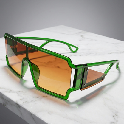 Elegant women's oversized square sunglasses, anti-reflective gradient lenses, UV400 protected, for outdoor fashion.