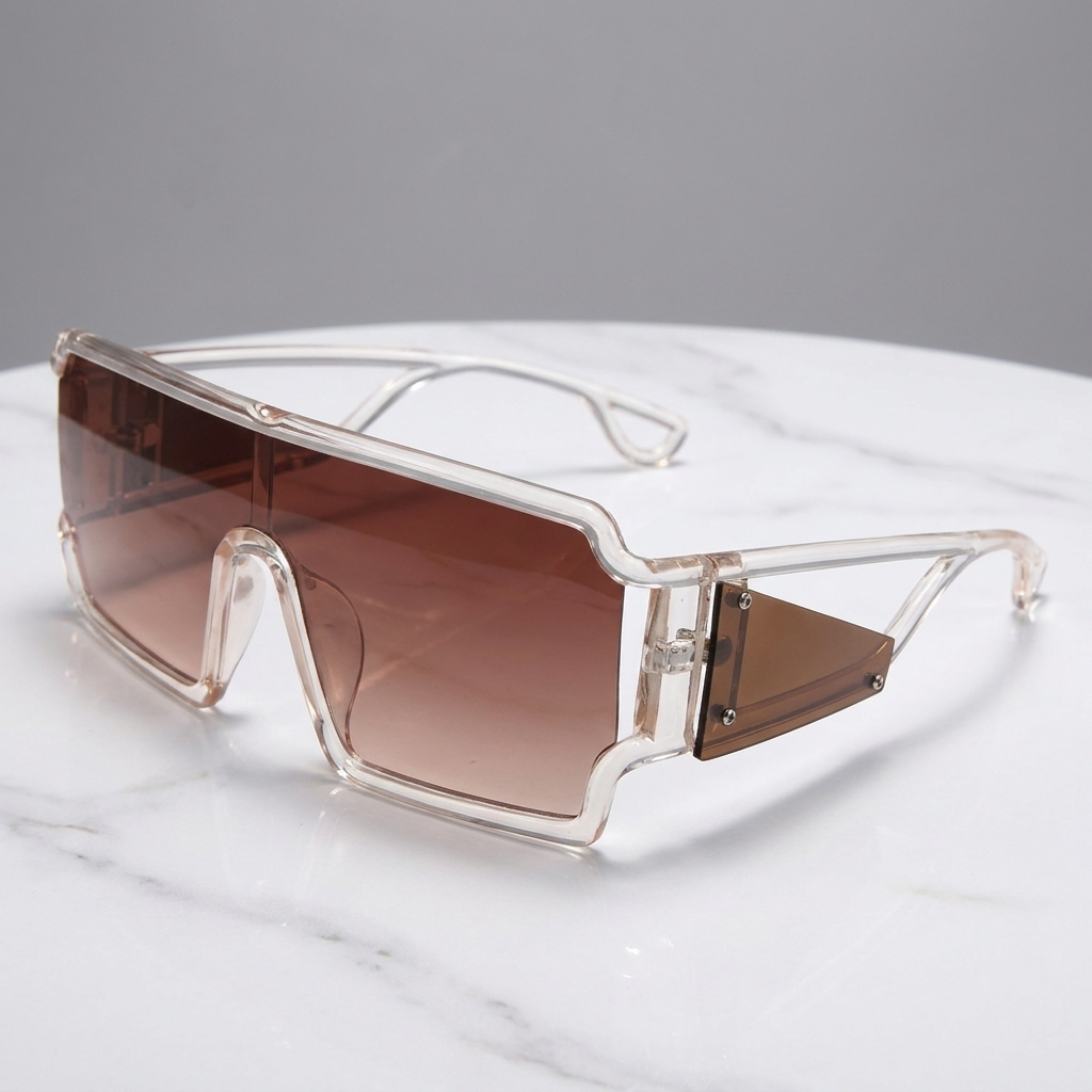 Premium women's oversized square sunglasses, anti-reflective gradient lenses, luxury eyewear for stylish protection.