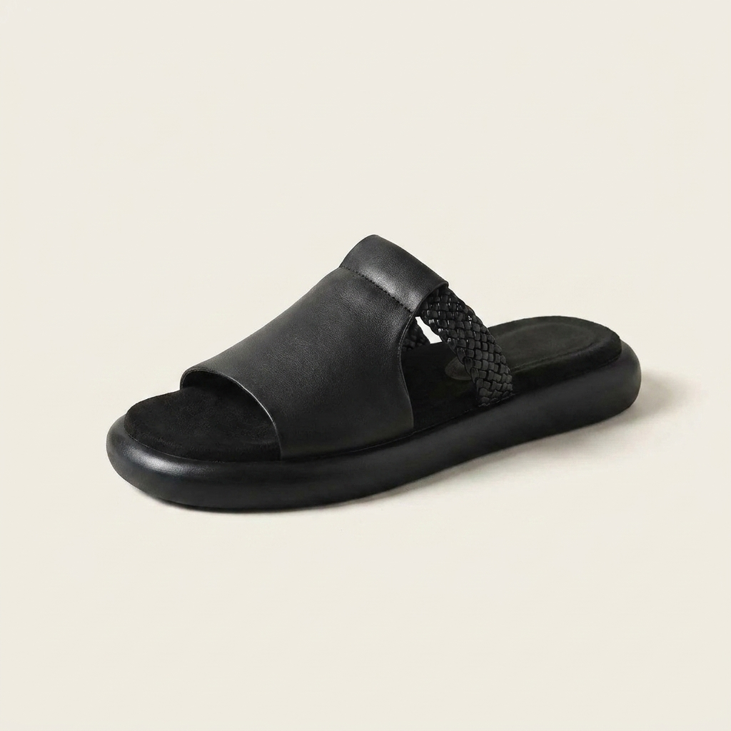 Women's Palermo Open-Toe Flat Slides: comfortable, stylish slip-on footwear for casual summer and spring wear.
