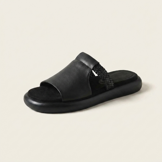 Women's Palermo Open-Toe Flat Slides: comfortable, stylish slip-on footwear for casual summer and spring wear.