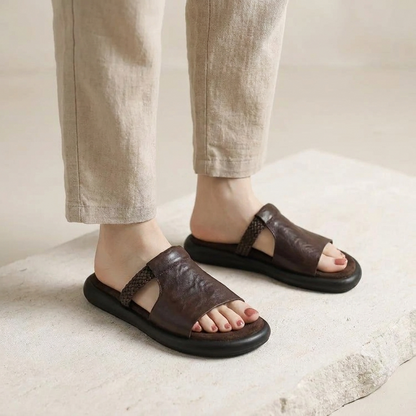 Premium women's Palermo open-toe flat slides, offering comfortable, chic, and versatile slip-on summer footwear.