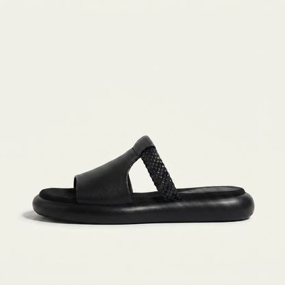 Chic Palermo open-toe flat slides for women, perfect for everyday casual wear and comfortable walking.