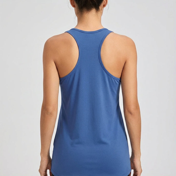 Breathable women's sleeveless performance top. Stretchy fabric for ultimate comfort during active sessions.