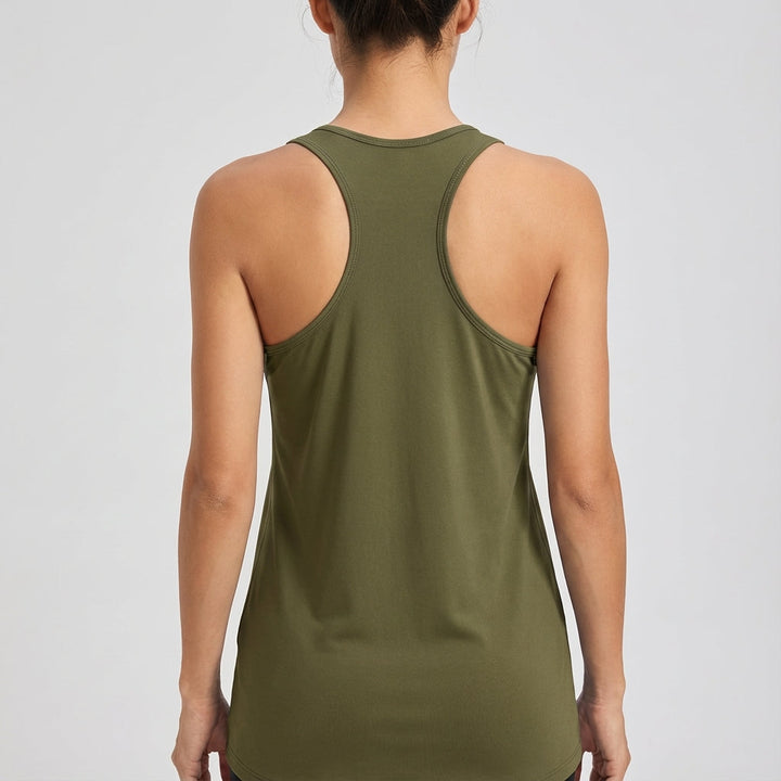 Stay cool in this women's sleeveless sports top. Comfortable, stretchy gym wear for any active workout.