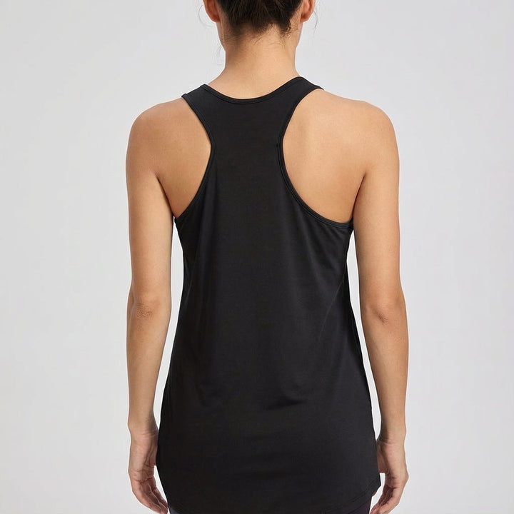 Women's performance sleeveless workout top. Versatile activewear for fitness, training & summer comfort.