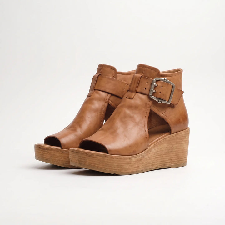 Elegant women's footwear: platform wedge sandals with a secure ankle strap, suitable for various occasions.