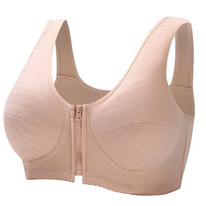 Women's Plus Size Comfort Vest Bra, front closure, wirefree for all-day support & curvy fashion.