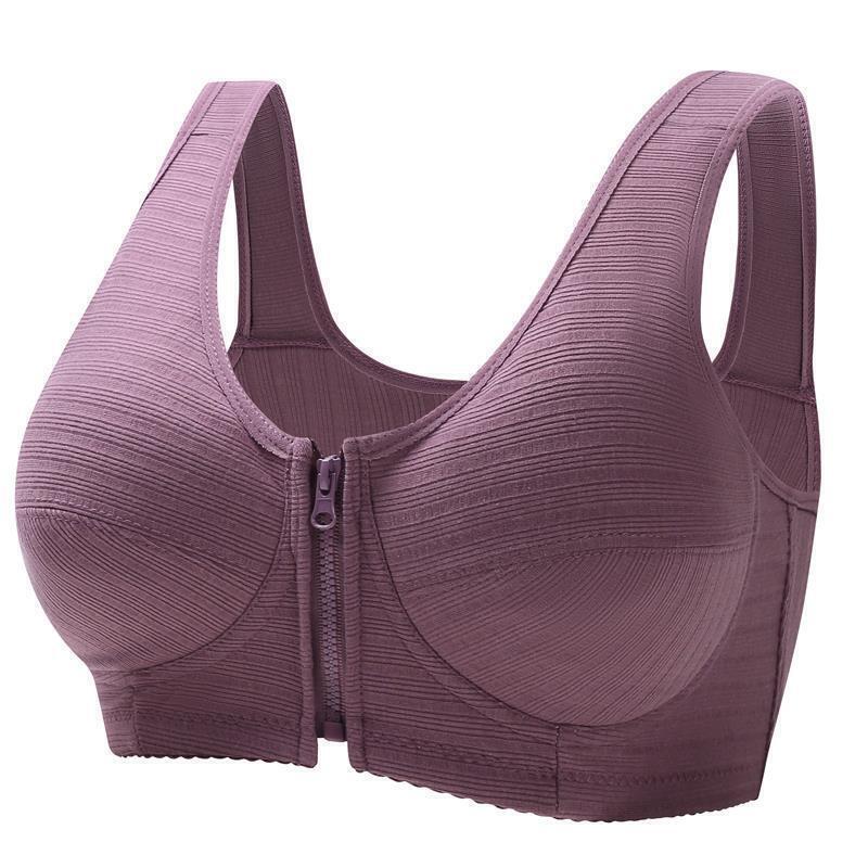 Vest style plus size comfort bra for women. Wirefree, front closure. Perfect curvy fashion lingerie.