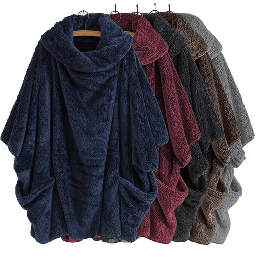 Women's Plus-Size Cozy Hooded Windbreaker Jacket in a stylish fall color. Perfect for all-year comfort.