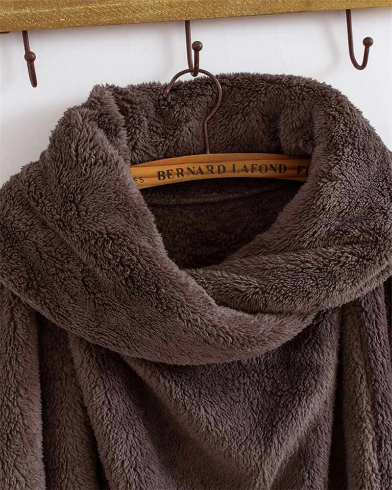 Plus-size women's cozy hooded windbreaker jacket. Casual outerwear, perfect for fall, winter, and everyday style.