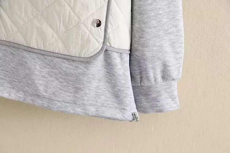 Warm plus size women's jacket, diamond quilted pattern, and a cozy hood for ultimate winter comfort.