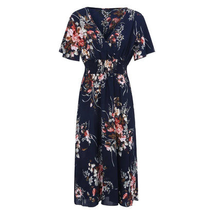 Pink plus size floral maxi dress, flowy boho style for fall fashion.