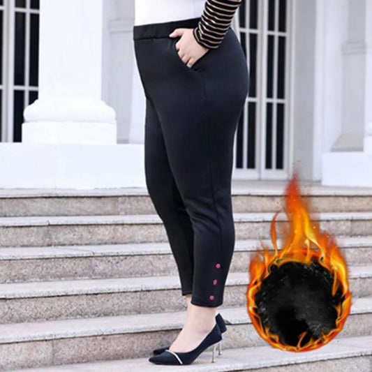 Women's plus size high-waist formal office pants, perfect for professional business attire.
