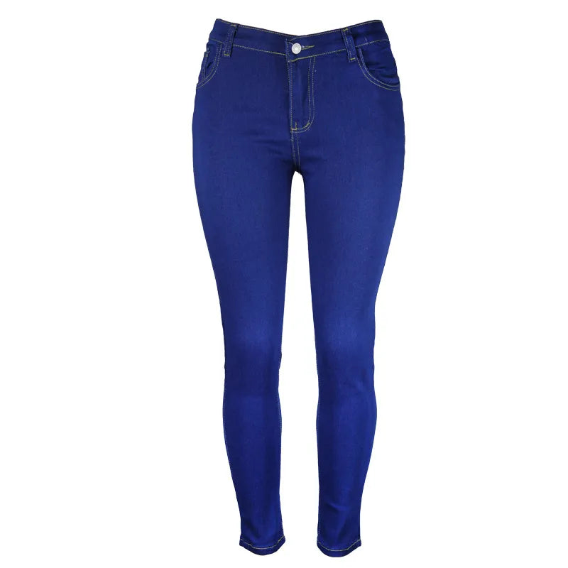 Plus size women's comfortable stretch skinny jeans, perfect for everyday.