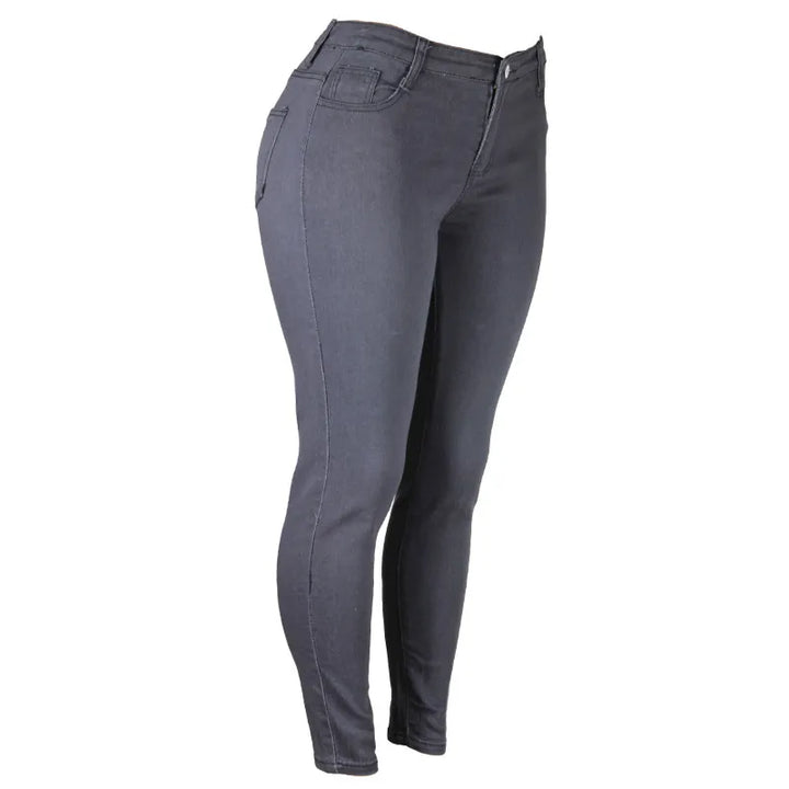 Plus size women's high waist skinny jeans, perfect stretch fit for curvy fashion.