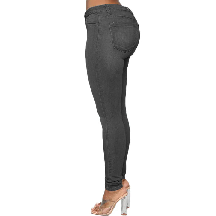 High-waisted plus size skinny jeans for women, super stretch comfort.