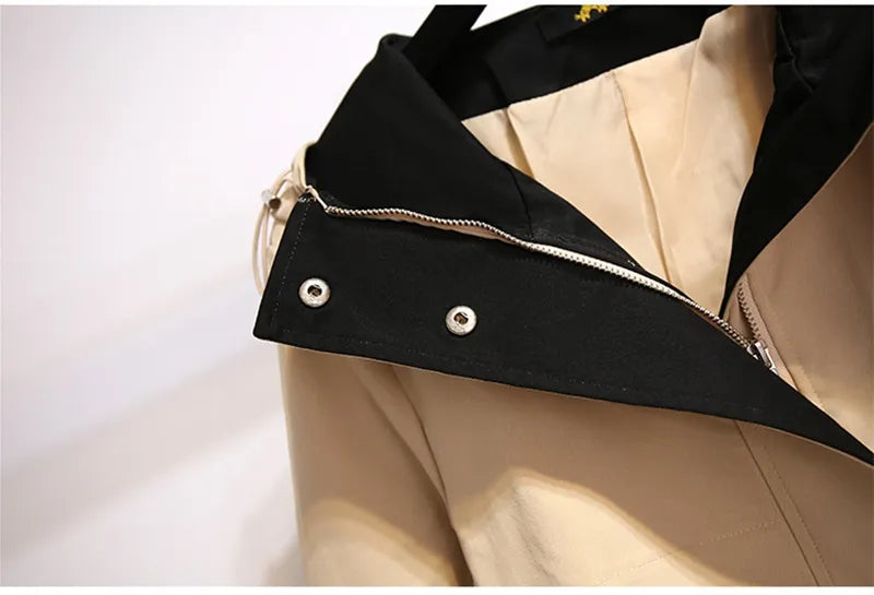 Plus size women's casual hooded windbreaker jacket, lightweight and perfect for seasonal changes.