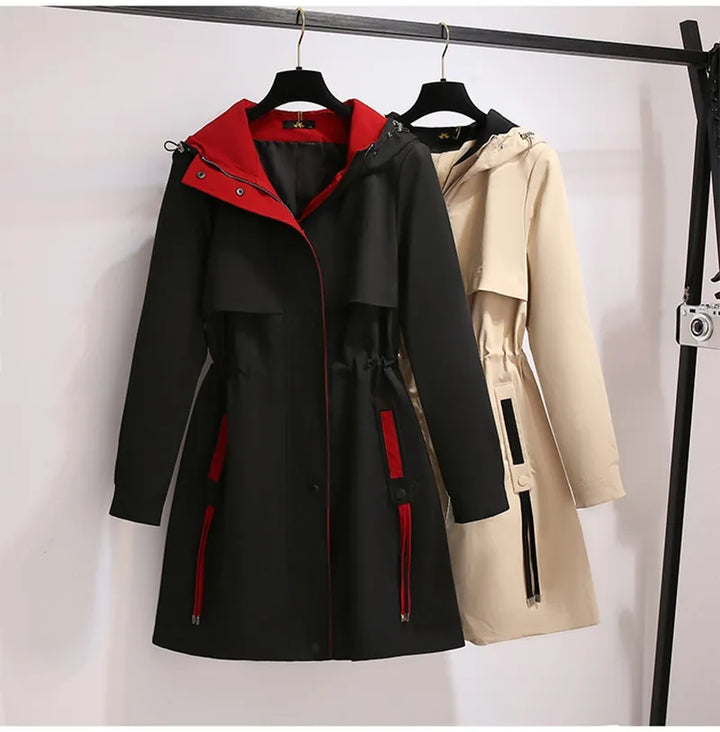 Stylish women's plus size hooded jacket, a versatile windbreaker for everyday wear & comfort.
